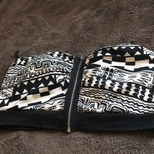 Black and white crop top.